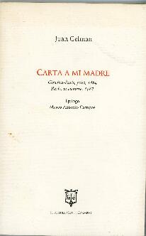 CARTA A MI MADRE
