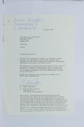 Carta de SERPAJ a Parteli