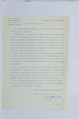 Carta de Marina Hellweg a Pérez Aguirre