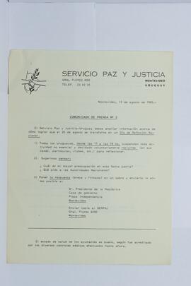 Comunicado de prensa nº 3